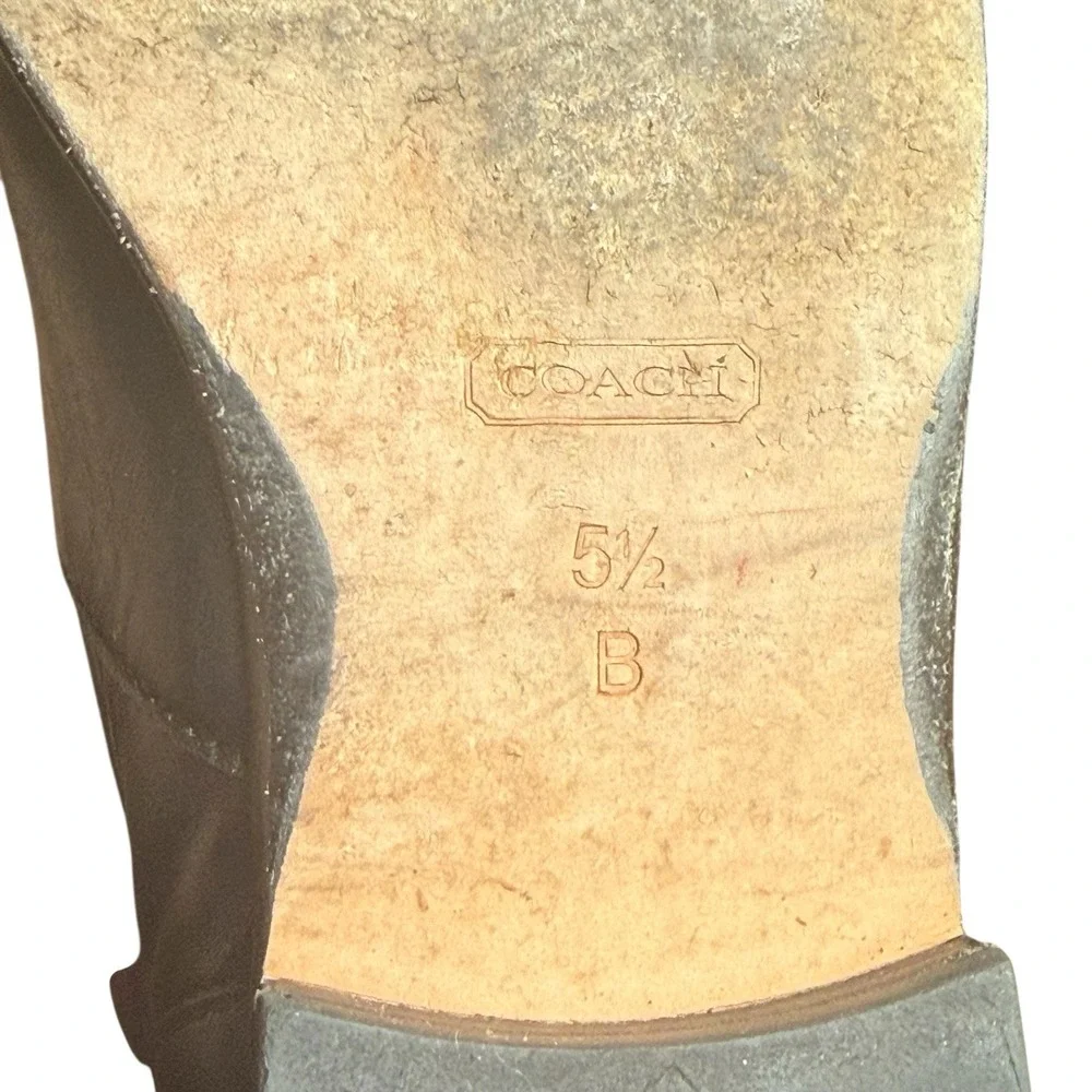 Coach Cheyenne Black Riding Equestrian Leather Over The Knee Boots 5.5 B‎ Luxury